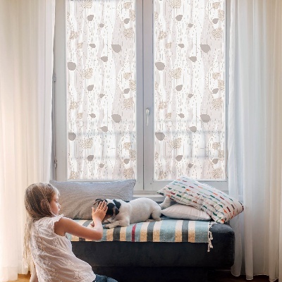 Naklejka witraż na szybę mleczna Eleganckie liście