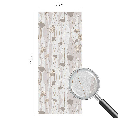 Naklejka witraż na szybę mleczna Eleganckie liście