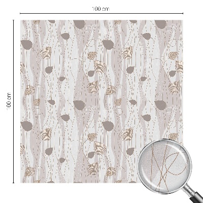 Naklejka witraż na szybę mleczna Eleganckie liście