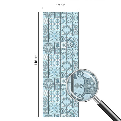Folia okienna dekoracyjna witraż Niebieskie kafelki