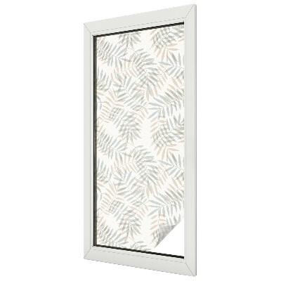 Folia mleczna na okno wzór witraż Liściasta elegancja