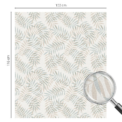 Folia mleczna na okno wzór witraż Liściasta elegancja