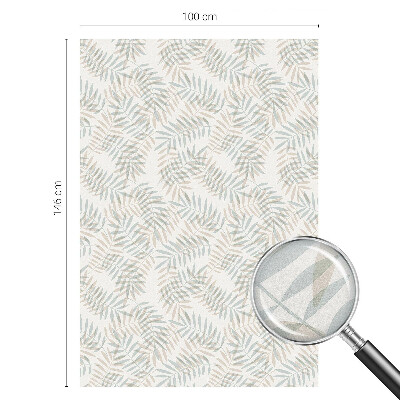 Folia mleczna na okno wzór witraż Liściasta elegancja