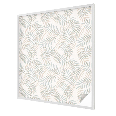 Folia mleczna na okno wzór witraż Liściasta elegancja