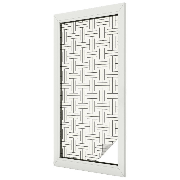 Folia mleczna na okno wzór witraż Plecionka symetryczna