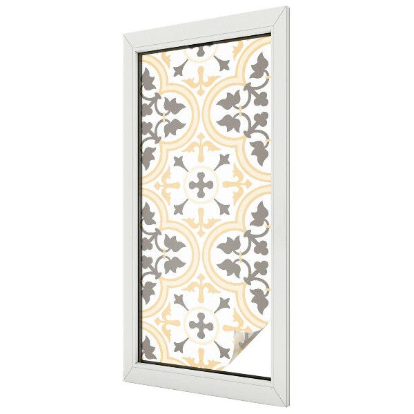 Witraż przyklejany na okno folia matowa Roślinne wzory