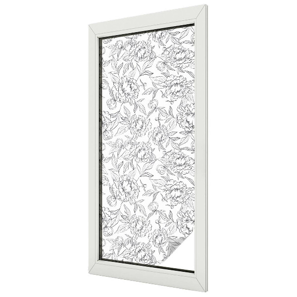 Folia mleczna na okno wzór witraż Kwiatowy motyw