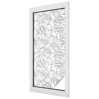 Folia mleczna na okno wzór witraż Kwiatowy motyw