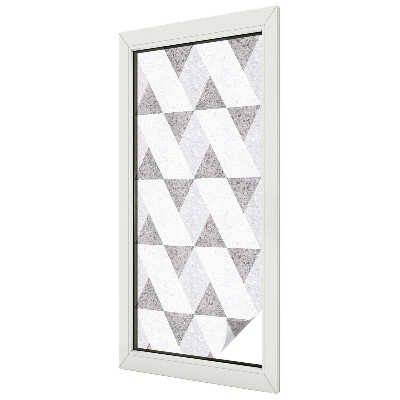 Naklejka witraż na szybę mleczna Szare trójkąty