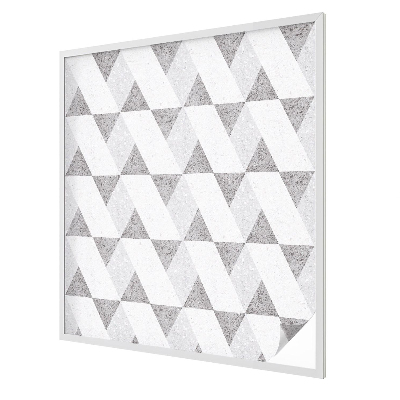 Naklejka witraż na szybę mleczna Szare trójkąty