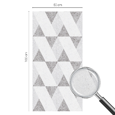 Naklejka witraż na szybę mleczna Szare trójkąty