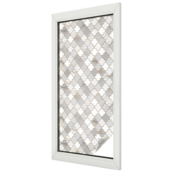 Folia mleczna na okno wzór witraż Geometryczna mozaika