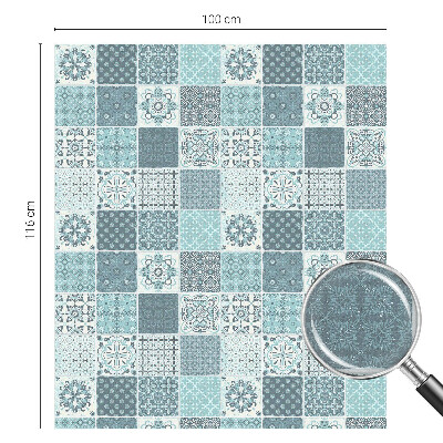 Witraż przyklejany na okno folia matowa Boho kafelki