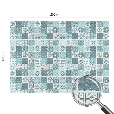 Witraż przyklejany na okno folia matowa Boho kafelki