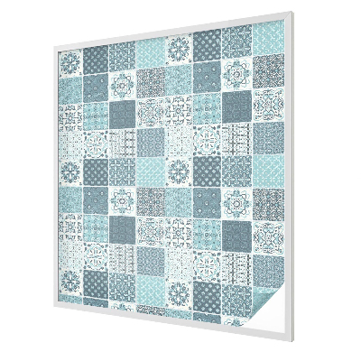 Witraż przyklejany na okno folia matowa Boho kafelki