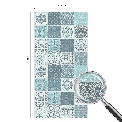 Witraż przyklejany na okno folia matowa Boho kafelki