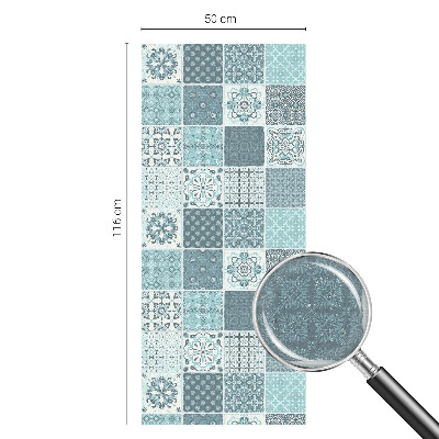 Witraż przyklejany na okno folia matowa Boho kafelki