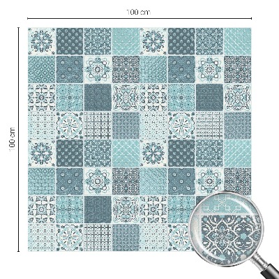 Witraż przyklejany na okno folia matowa Boho kafelki