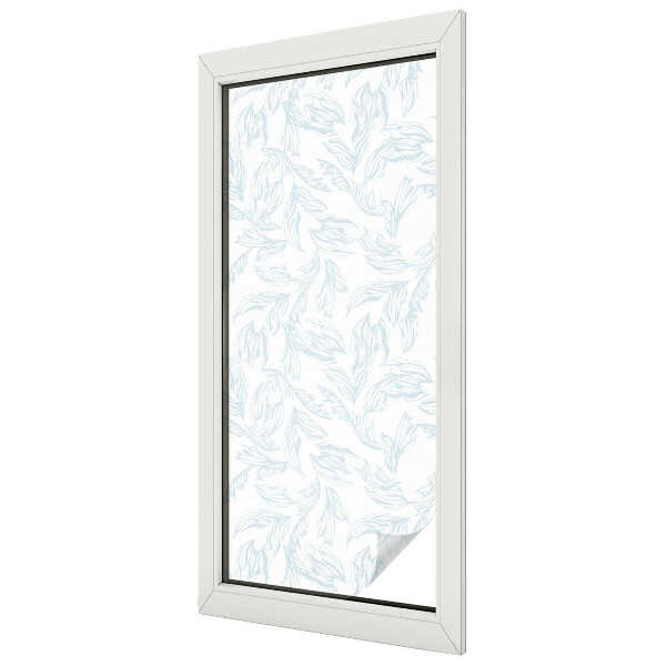 Folia mleczna na okno wzór witraż Eteryczne liście