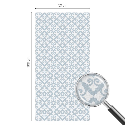 Naklejka witraż na szybę mleczna Błękitne ornamenty