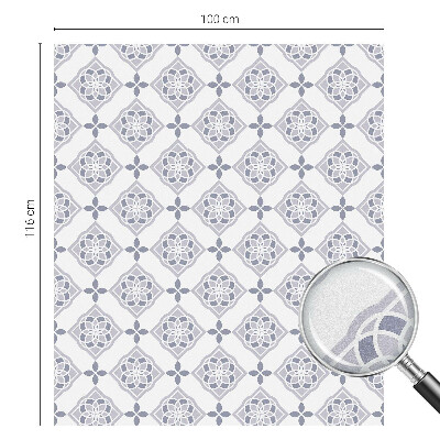 Witraż przyklejany na okno folia matowa Kwiatowe romby