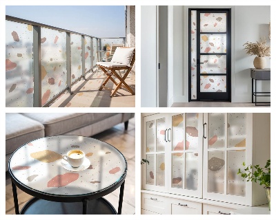 Witraż przyklejany na okno folia matowa Abstrakcyjne terrazzo