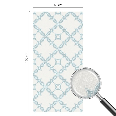 Naklejka witraż na szybę mleczna Geometria niebieska