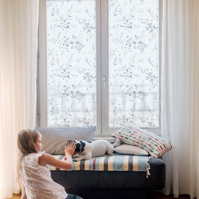 Witraż przyklejany na okno folia matowa Subtelne kwiaty