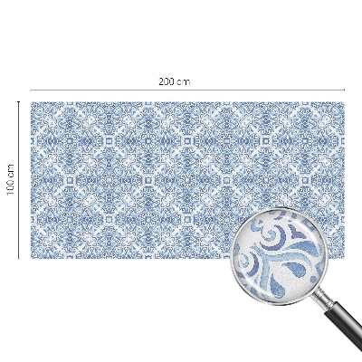 Naklejka witraż na szybę mleczna Niebieskie kafle