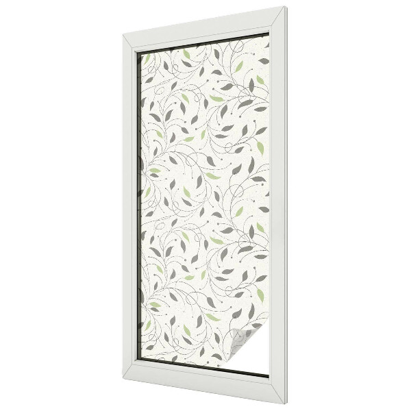 Folia okienna dekoracyjna witraż Liście pędów