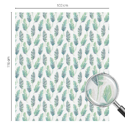 Naklejka witraż na szybę mleczna Tropikalne liście