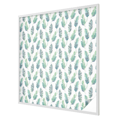 Naklejka witraż na szybę mleczna Tropikalne liście