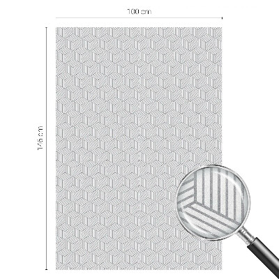 Folia mleczna na okno wzór witraż Sześciokątne bryły