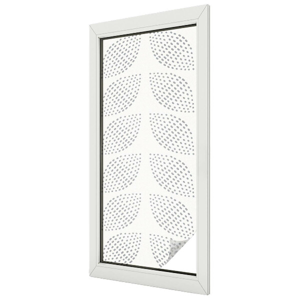 Naklejka witraż na szybę mleczna Kropkowe liście