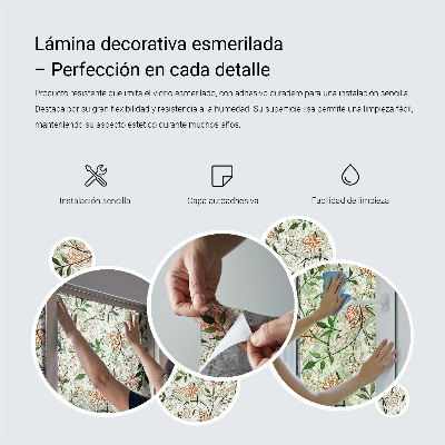 Folia mleczna na okno wzór witraż Geometryczna elegancja