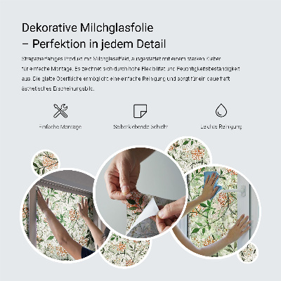 Witraż przyklejany na okno folia matowa Zielone girlandy