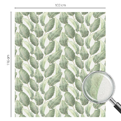 Naklejka witraż na szybę mleczna Zielone liście