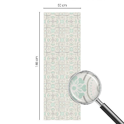 Witraż przyklejany na okno folia matowa Kwiatowe kafelki