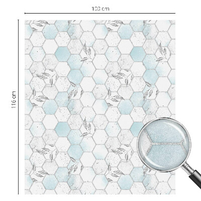 Folia mleczna na okno wzór witraż Kafle liście