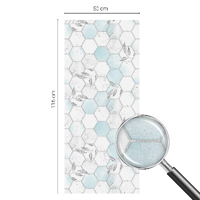 Folia mleczna na okno wzór witraż Kafle liście