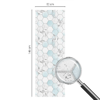 Folia mleczna na okno wzór witraż Kafle liście