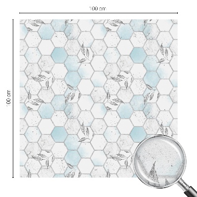 Folia mleczna na okno wzór witraż Kafle liście