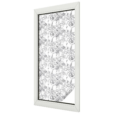 Naklejka witraż na szybę mleczna Kwiatowa elegancja