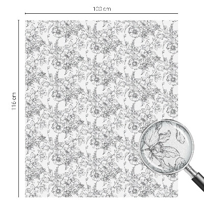 Naklejka witraż na szybę mleczna Kwiatowa elegancja