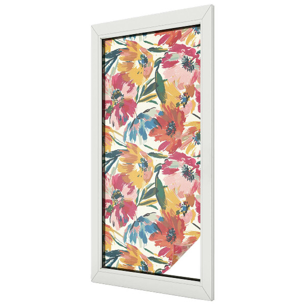 Witraż przyklejany na okno folia matowa Kwiatowa eksplozja