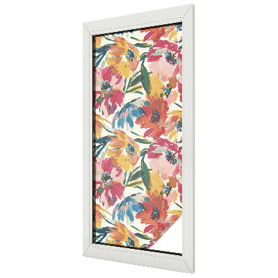 Witraż przyklejany na okno folia matowa Kwiatowa eksplozja