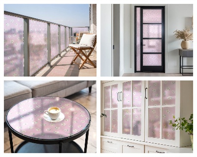 Folia okienna dekoracyjna witraż Kwiatowy wzór