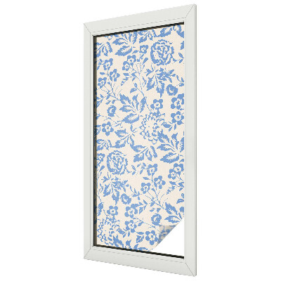 Witraż przyklejany na okno folia matowa Kwiaty liście