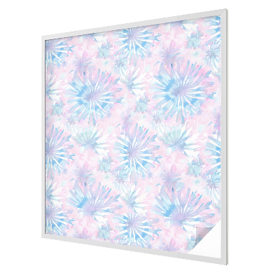 Naklejka witraż na szybę mleczna Kwiatowe akwarele