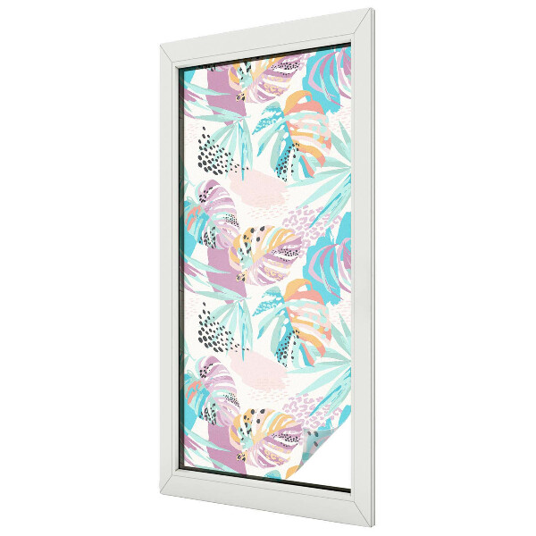 Naklejka witraż na szybę mleczna Abstrakcyjna dżungla